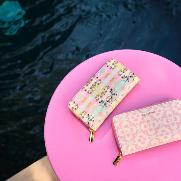 Porto Tiles Blush Leather Wallet