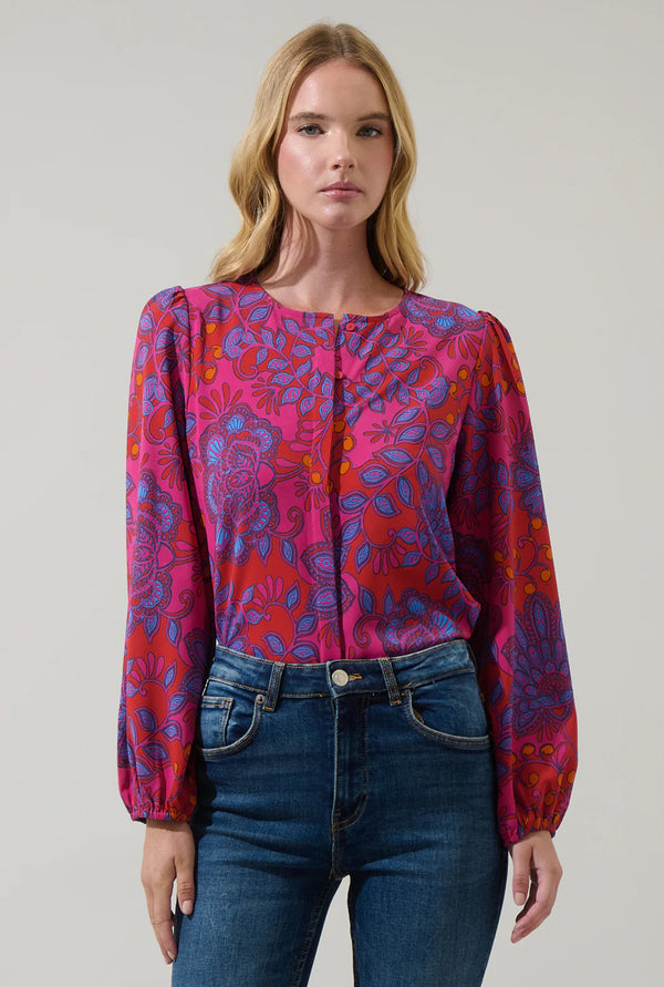 Darret Floral Marwa Long Sleeve Blouse