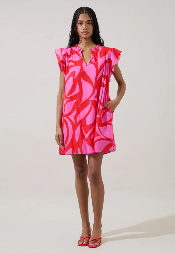 Renie Shift Mini Dress Abstract