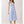 Contrast Trim Detail Empire Waist Blue Midi Dress