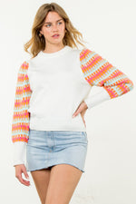 Knitted Bishop Sleeve Sweater