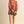 Mandarin Salmon Floral Border Print Belted Mini Dress