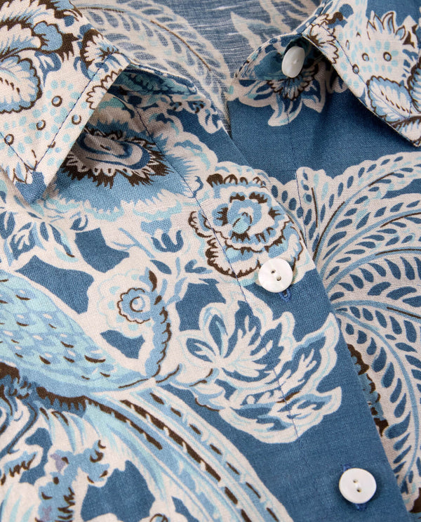 Kassidy Shirt Dress St. Augustine Bird Palm Blue