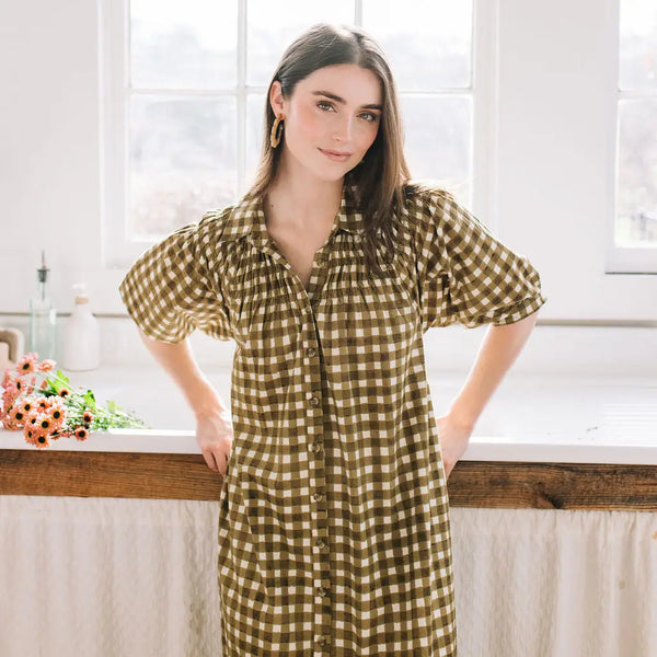 Painted Gingham Oasis Dress