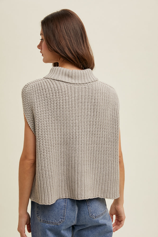 Stone Turtleneck Sweater Top