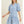 Blue Floral Stripe Puffed Sleeve Mini Dress
