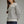 Ecru Stripe Long Sleeve Sweater w Round Neckline
