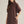 Solid Brown Short Puff Sleeve Mini Dress