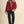 Rustic Red Bubble Hem Houndstooth Coat