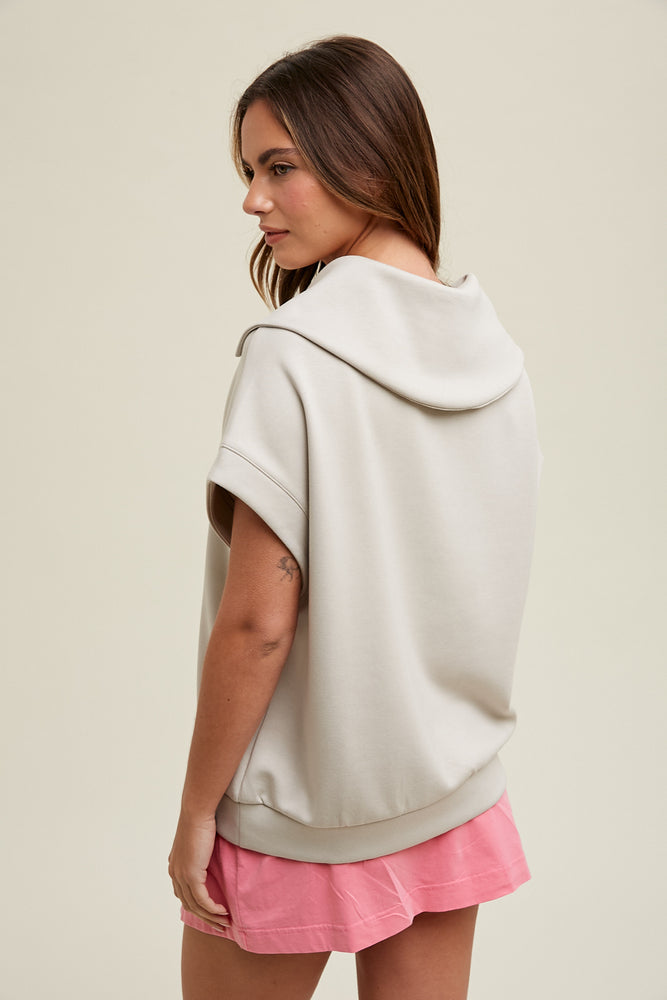 Scuba Half-Zip Top: Bone