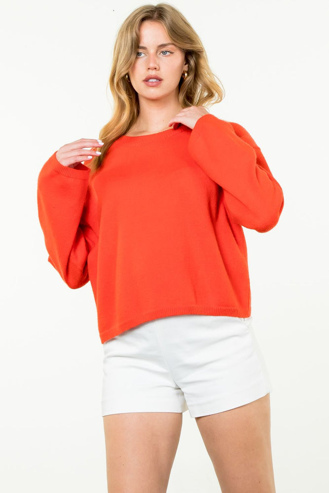 Tomato Red Knit Sweater