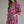 Magenta Printed Puff Sleeve Mini Dress w Ruffled Mock Neck