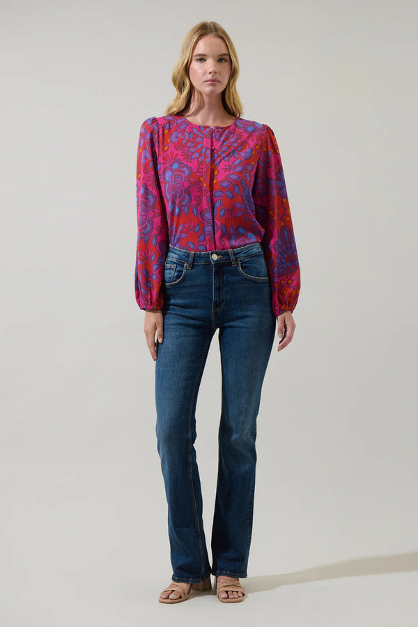 Darret Floral Marwa Long Sleeve Blouse