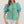 Green Leopard Print Puff Sleeve Top w Ruffle Trim Collar
