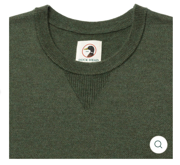 Henson Merino Crewneck Sweater in Pine Green Heather