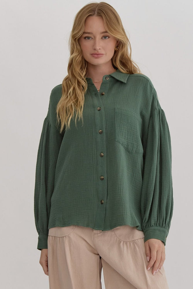 Forest Green Oversized Dolman Sleeve Top