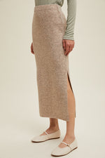 Brushed Melange Midi Skirt