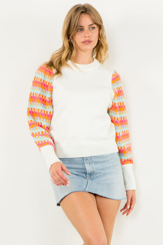 Knitted Bishop Sleeve Sweater