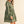 Olive Embroidered Long Puff Sleeve Mini Dress