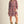 Drawstring Tie Detail Sleeves Burgundy Polka Dot Dress