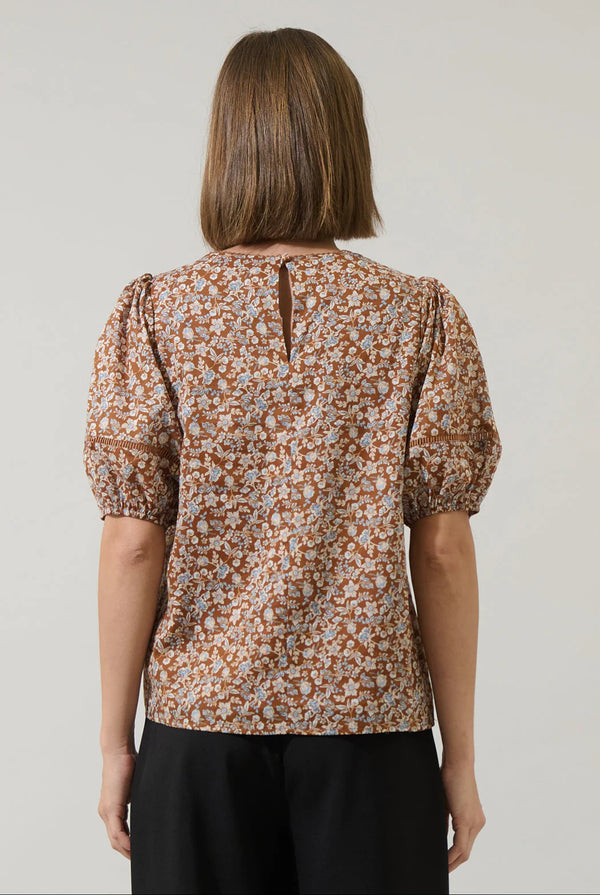 Ramsey Ditsy Mawlin Puff Sleeve Blouse