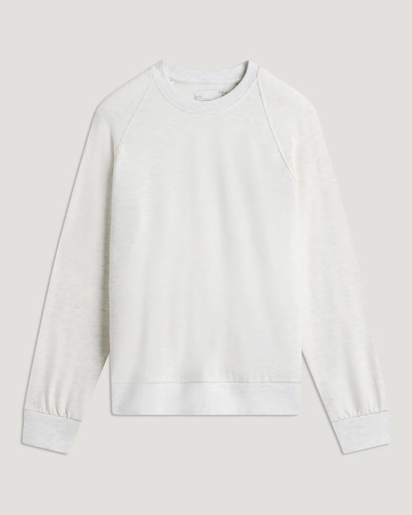 Women's Bamboo Lightweight Fleece Crew - Off White Heather