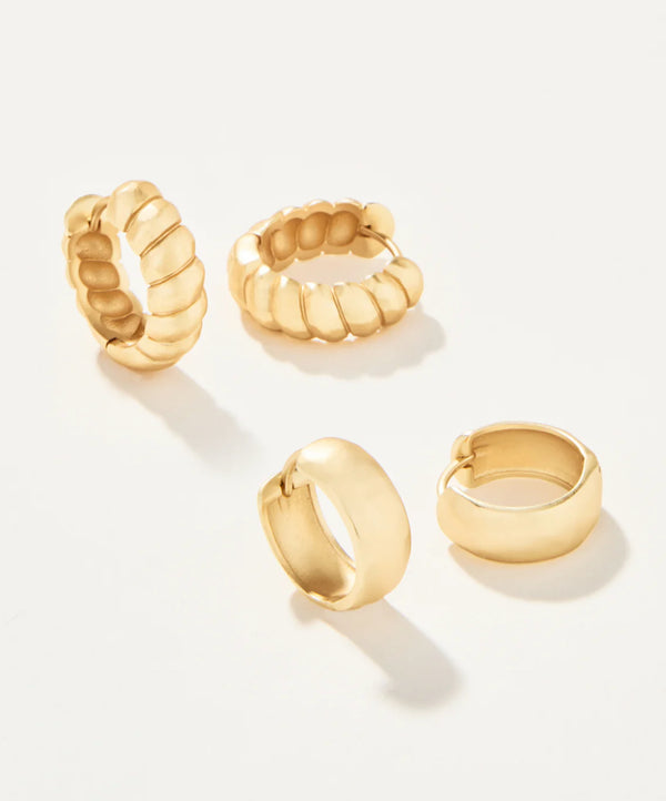 Classic Hoop Earring Set Gold