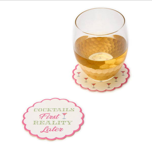 Cocktails First Set of 24 Heavyweight Paper Coasters in Gift Box