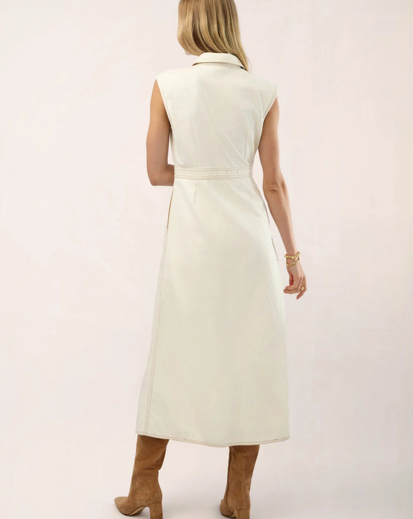 Lainey Denim Dress Antique White