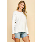 Boat Neck Sweater Pullover - Ivory