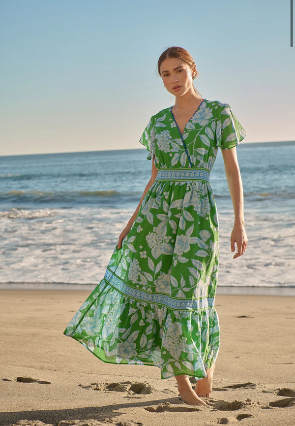 Verbena Floral Ingrida Surplice Maxi Dress