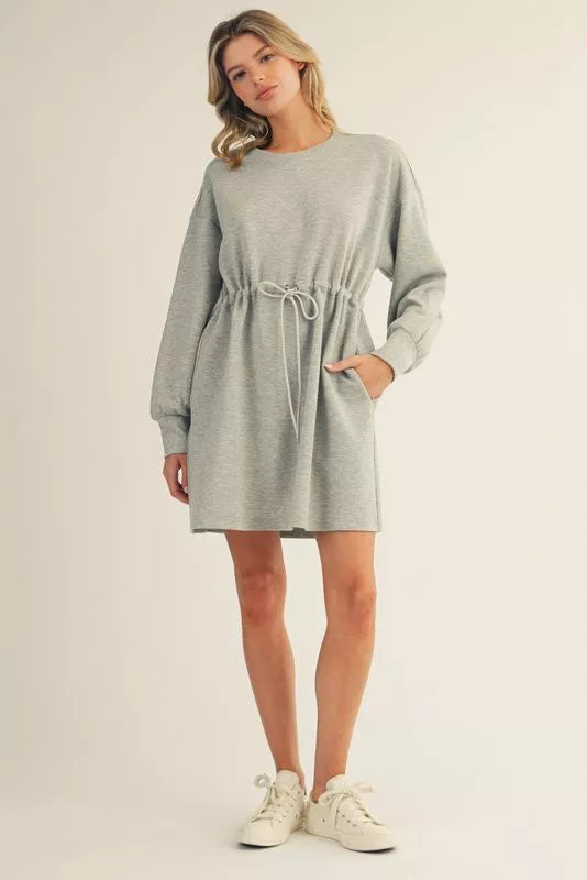 Grey Drawstring casual Dress
