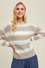 Multi-Stripe Crochet Sweater