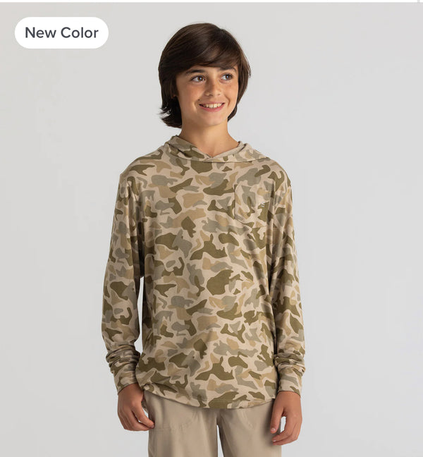 Youth Bamboo Shade Hoodie - Barrier Island Camo