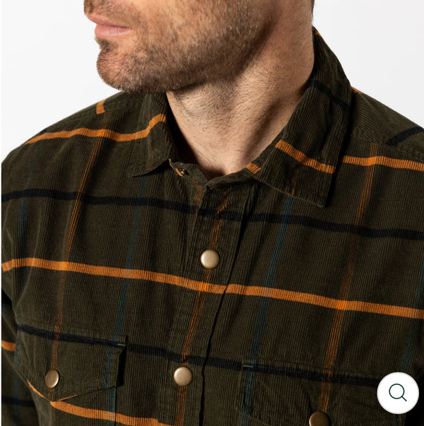 Corduroy Plaid Snap Shirt
Bankston Plaid Deep Olive
