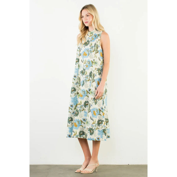 Sleeveless Floral Pattern Dress