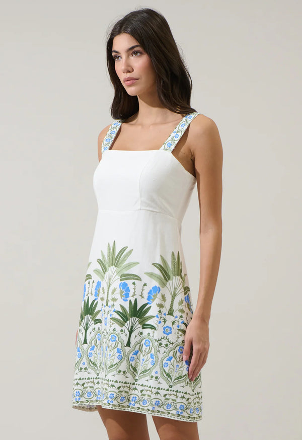 Senara Floral Sally Smocked Mini Dress