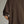 Brown Short Sleeve Top w Split V-Neck & Contrast Stitch detail