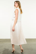 Pleated Skirt Dress - Cream