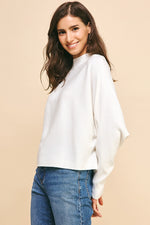 Dolman Sleeves Sweater Top - Off White