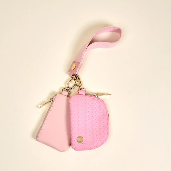 Dynamic Duo Pouch Luxe Wristlet–Blush