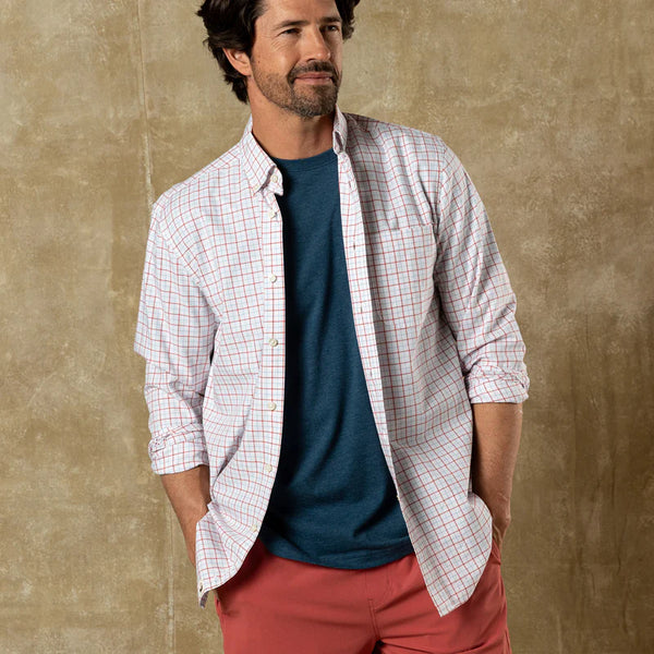 Cotton Oxford Sport Shirt - Rosewood