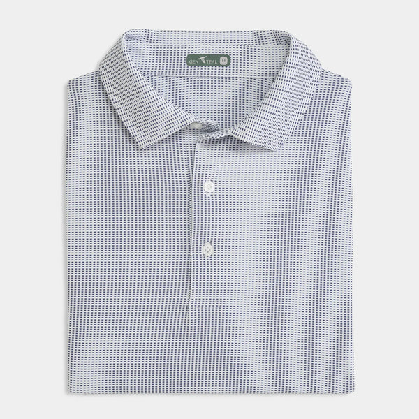 Navy Jacquard Performance Polo