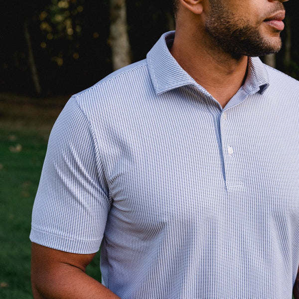Navy Jacquard Performance Polo