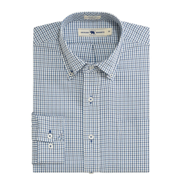 Calhoun Classic Fit Brushed Performance Twill - Ensign Blue