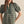 Army Embroidered Puff Sleeve Top w Ruffle Neck