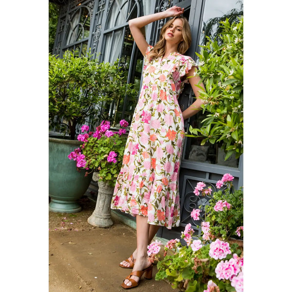 Flower Print Maxi Dress