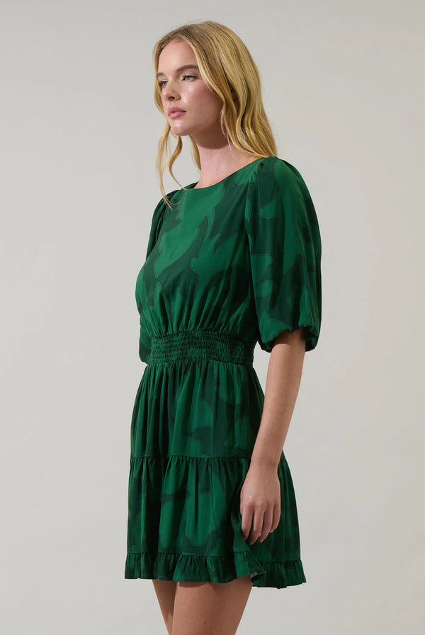 Benti Abstract Suma Ruffle Mini Dress