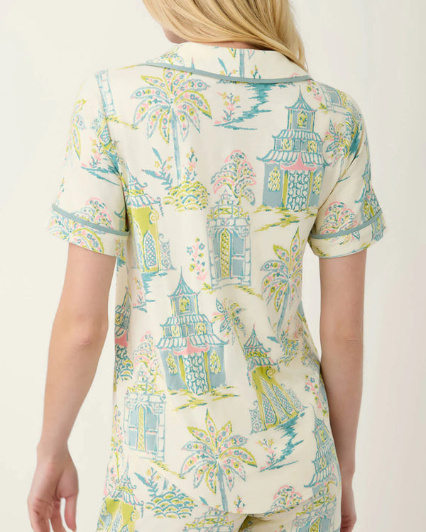 Short Sleeve Pajama Top Flagler Teal