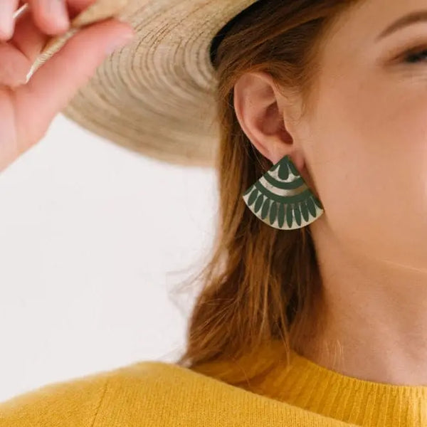 Green Porcelain Earrings